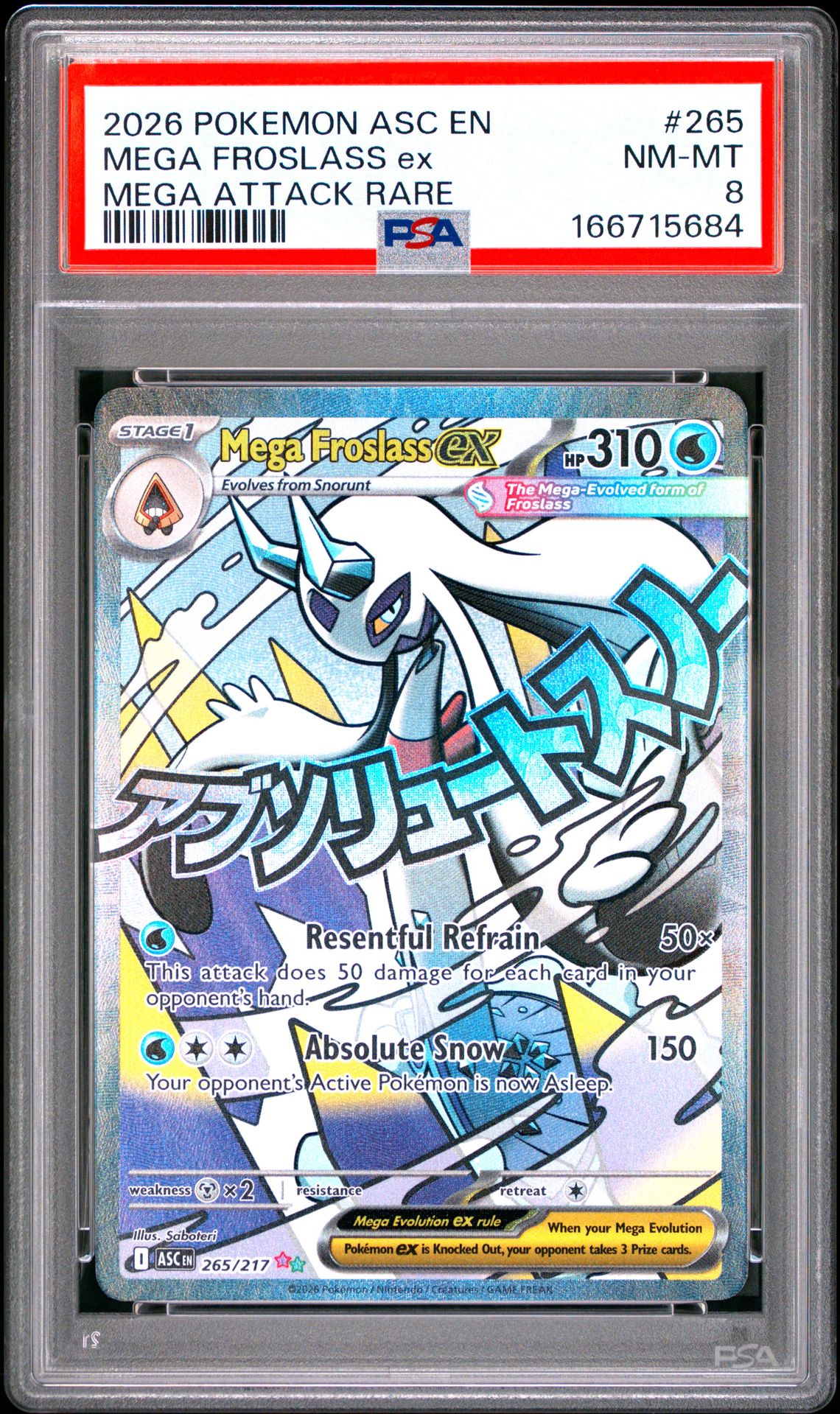 2026 Pokemon Asc En-Ascended Heroes Mega Froslass Ex #265 (Mega Attack Rare) Nm-Mt 8 front