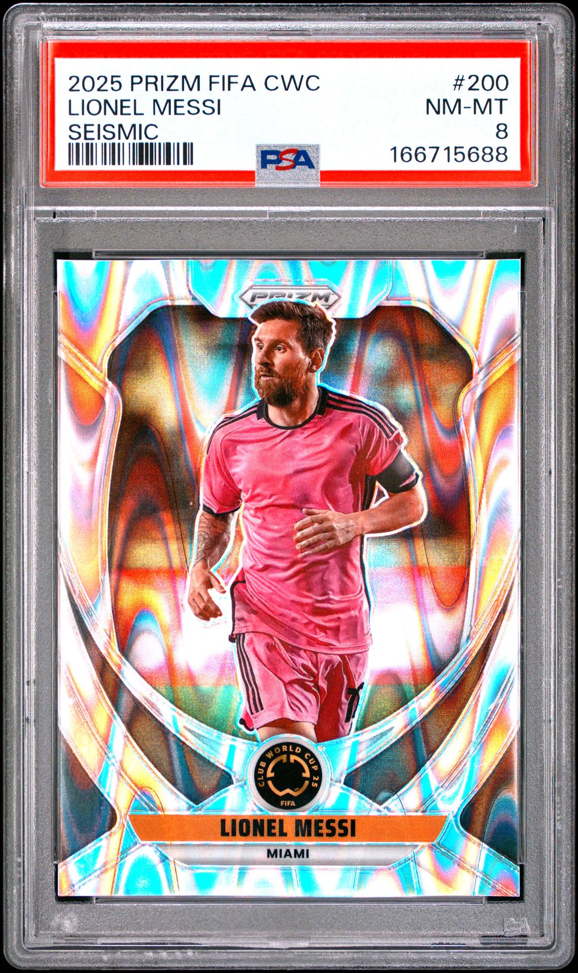 2025 Panini Prizm Fifa Club World Cup Lionel Messi #200 (Seismic) Nm-Mt 8 front