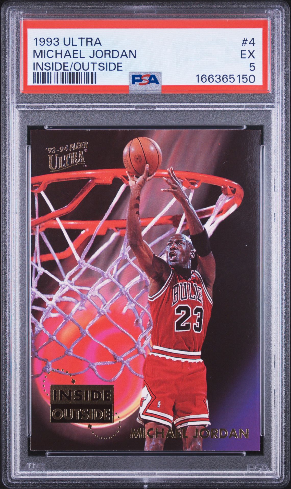 1993 Ultra Inside/Outside Michael Jordan #4 (Inside/Outside) Ex 5 front