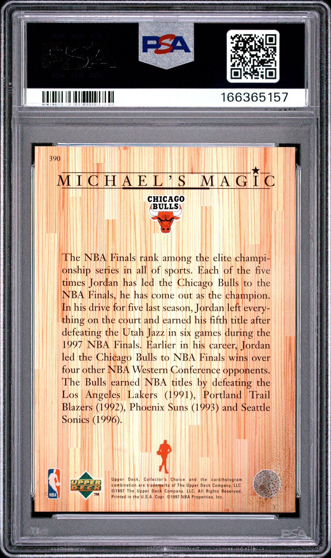 1997 Collector's Choice Michael Jordan #390 Nm 7 back