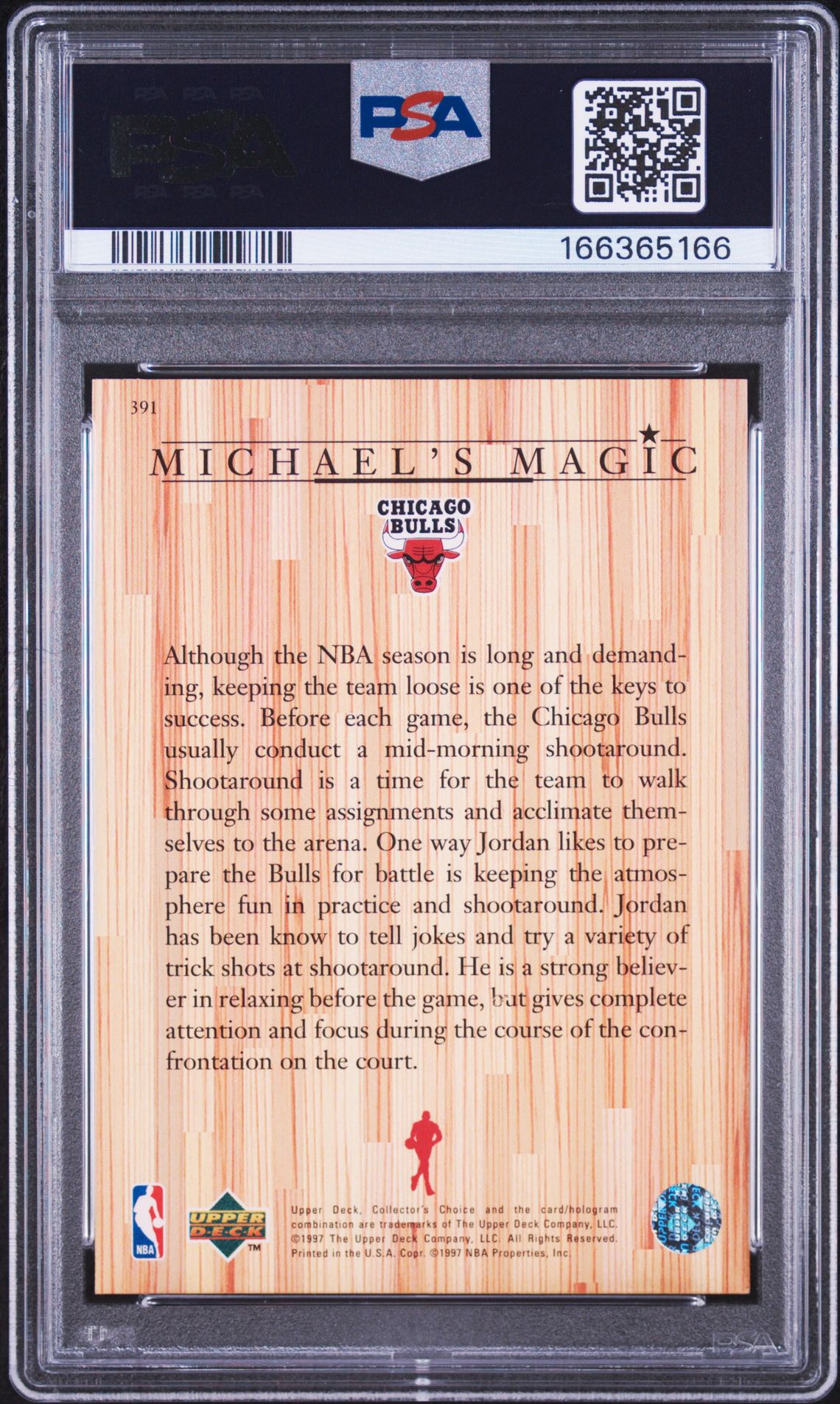 1997 Collector's Choice Michael Jordan #391 Vg-Ex 4 back