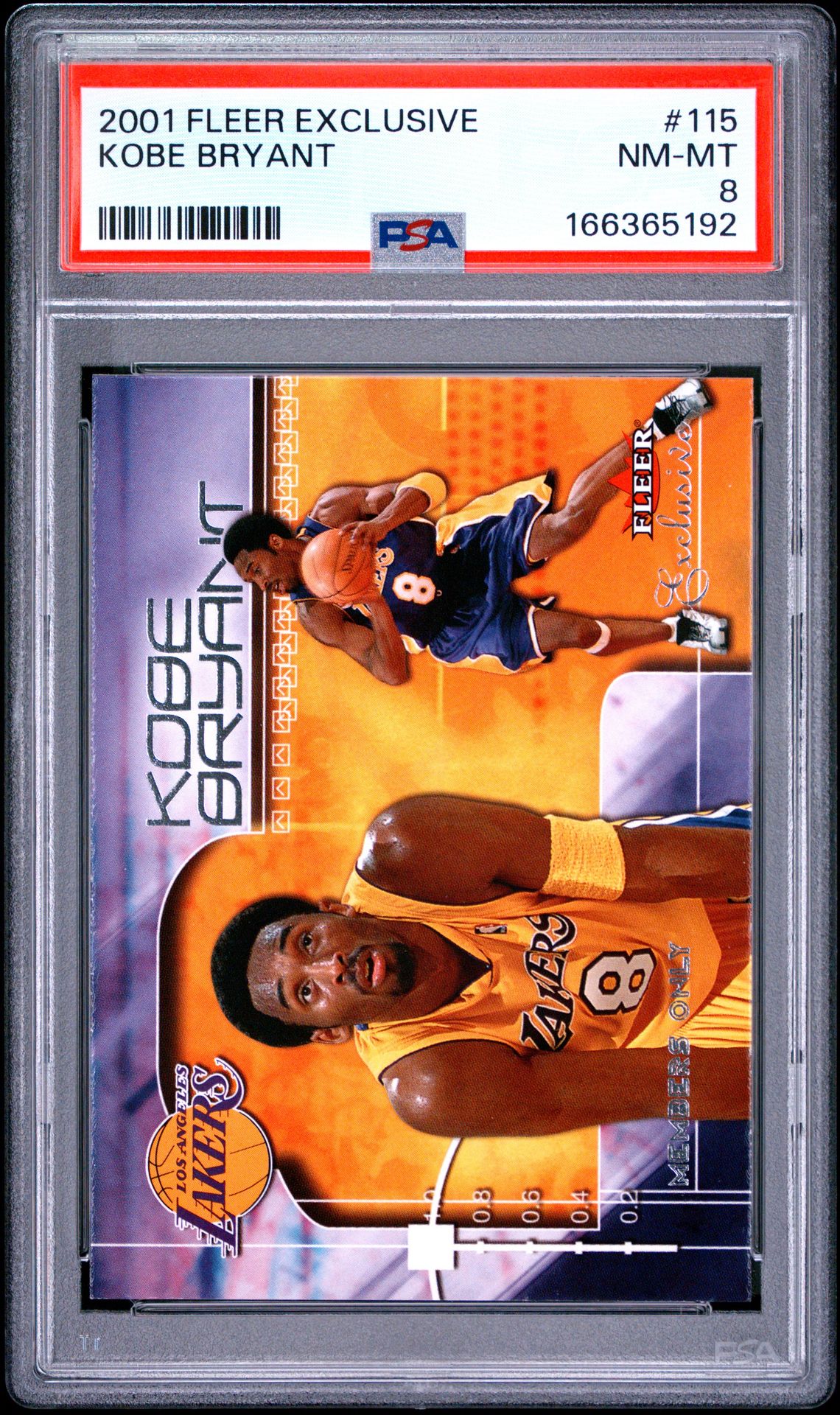 2001 Fleer Exclusive Kobe Bryant #115 Nm-Mt 8 front