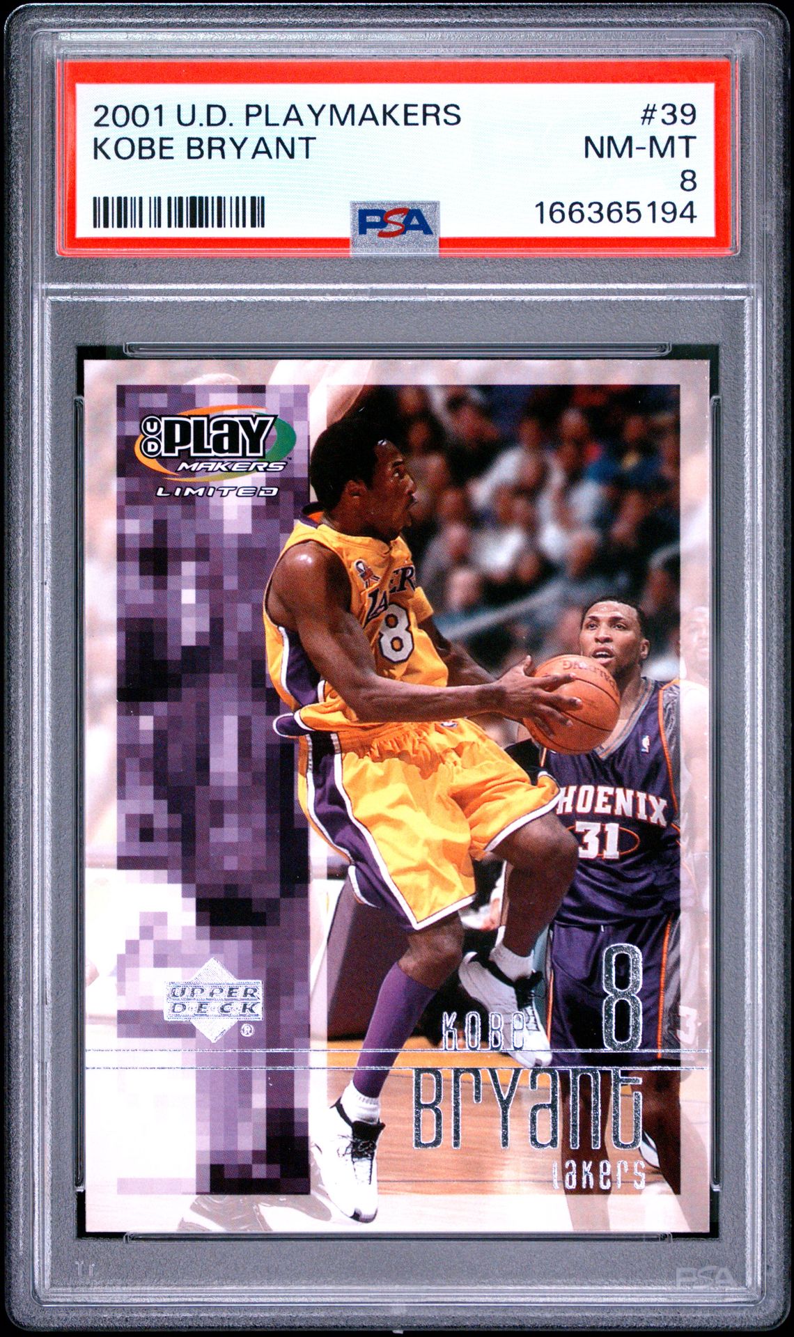 2001 Upper Deck Playmakers Kobe Bryant #39 Nm-Mt 8 front