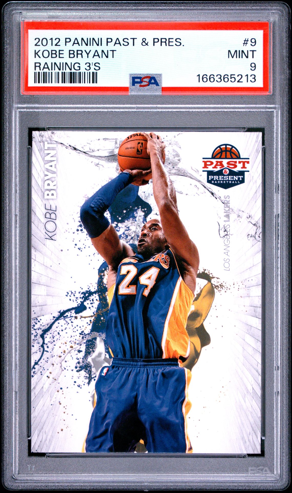 2012 Panini Past & Present Raining 3'S Kobe Bryant #9 (Raining 3'S) Mint 9 front