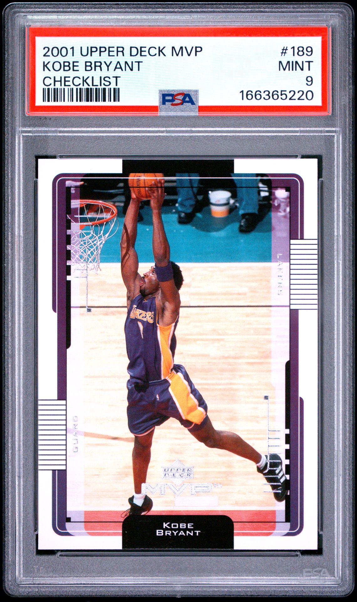 2001 Upper Deck Mvp Kobe Bryant #189 (Checklist) Mint 9 front