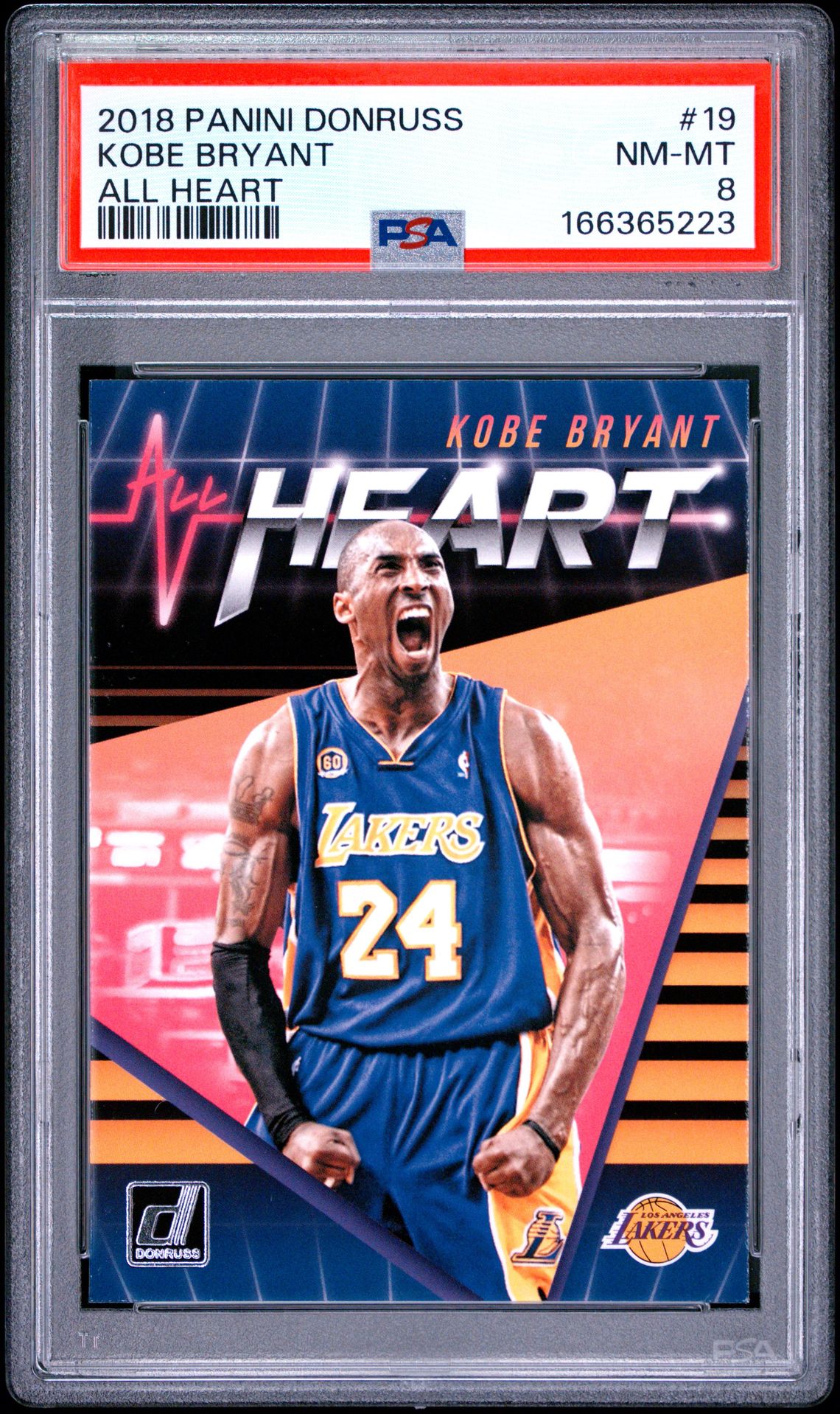 2018 Panini Donruss All Heart Kobe Bryant #19 (All Heart) Nm-Mt 8 front