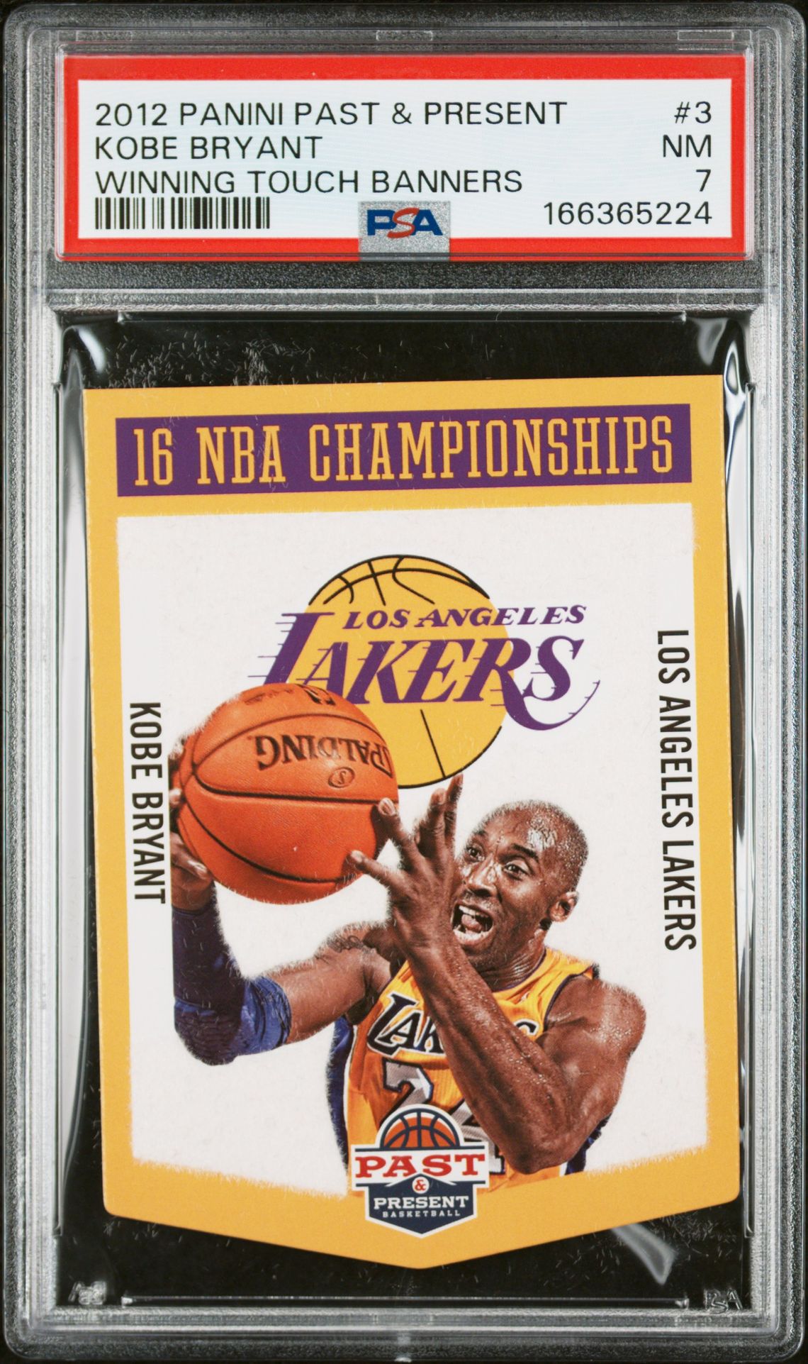 2012 Panini Past & Present Winning Touch Banners Kobe Bryant #3 (Winning Touch Banners) Nm 7 front