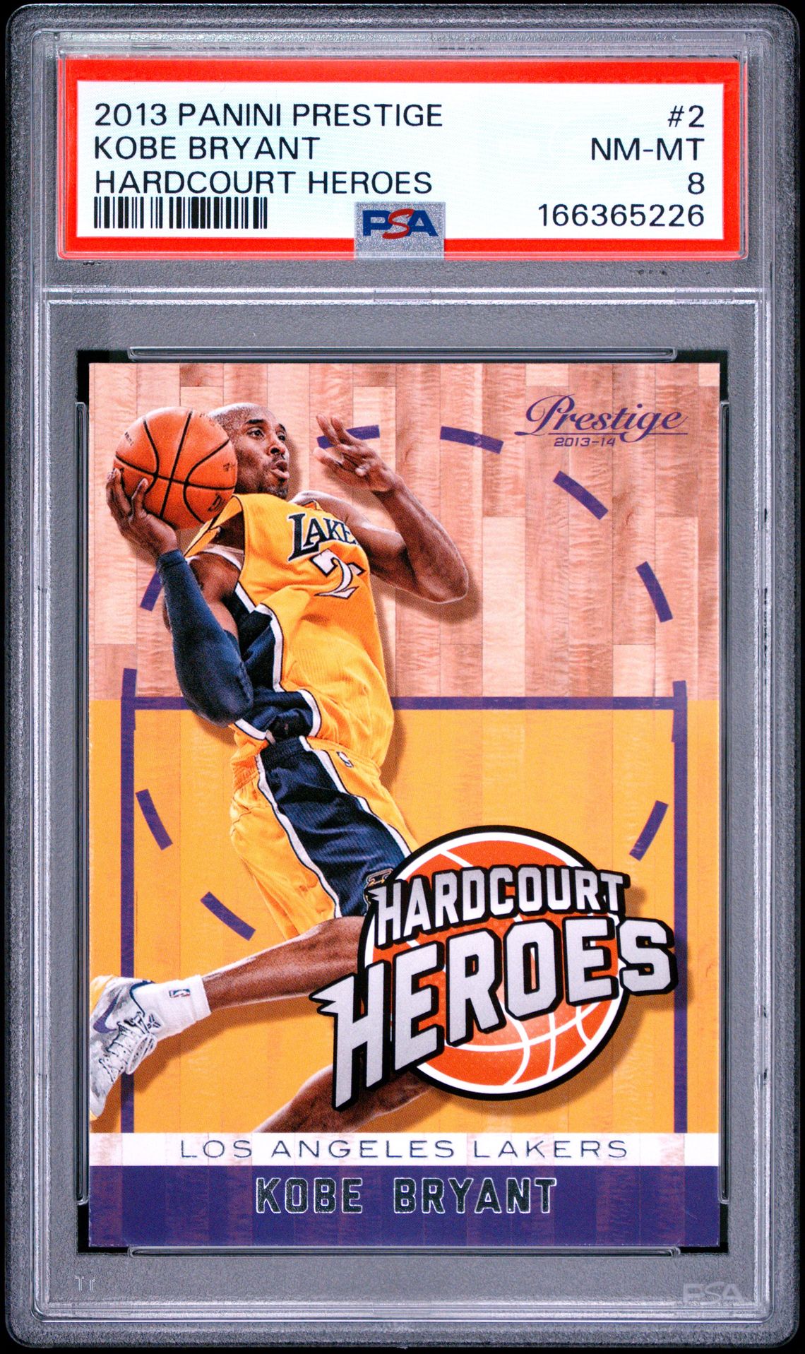 2013 Panini Prestige Hardcourt Heroes Kobe Bryant #2 (Hardcourt Heroes) Nm-Mt 8 front