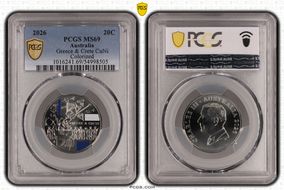 2026 20C Greece & Crete CuNi Colorized MS69