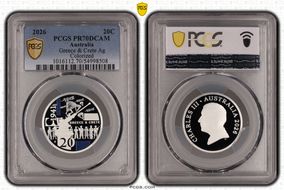 2026 20C Greece & Crete Ag Colorized PR70DCAM