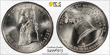 2026-P 25C Declaration of Independence MS67