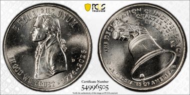 2026-D 25C Declaration of Independence MS68