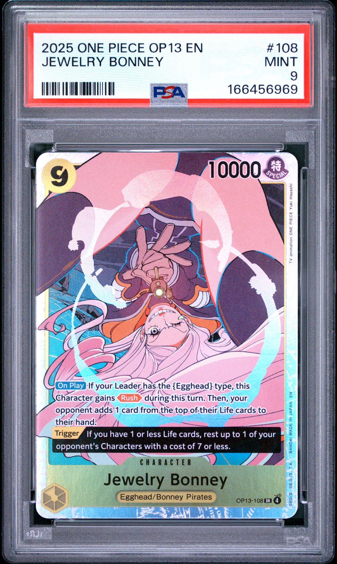 2025 One Piece Op13-Carrying On His Will Jewelry Bonney #108 Mint 9 front