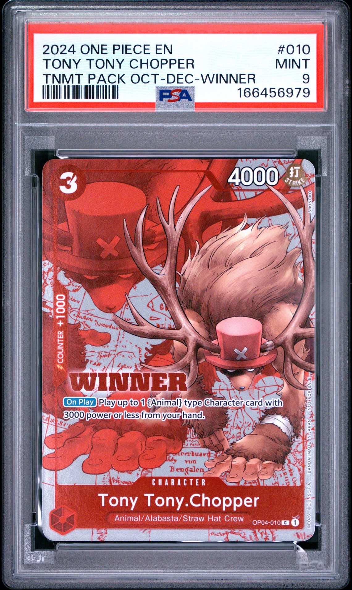 2024 One Piece Tournament Pack October-December Tony Tony Chopper #010 (Tnmt Pack Oct-Dec-Winner) Mint 9 front