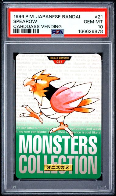 Spearow card PSA 10, cert 166629878