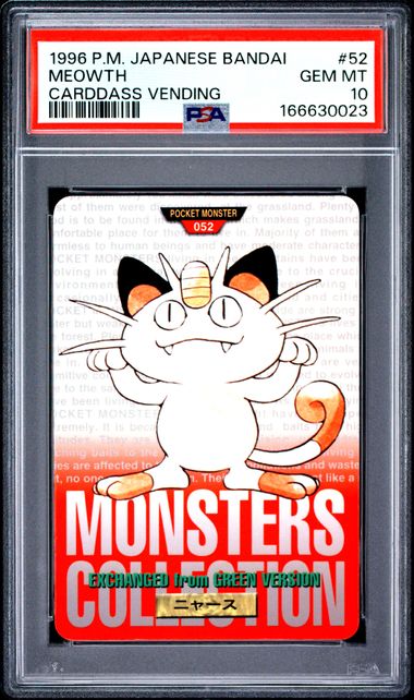 Meowth card PSA 10, cert 166630023