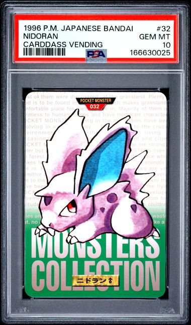 Nidoran card PSA 10, cert 166630025
