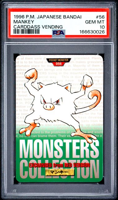 Mankey card PSA 10, cert 166630026