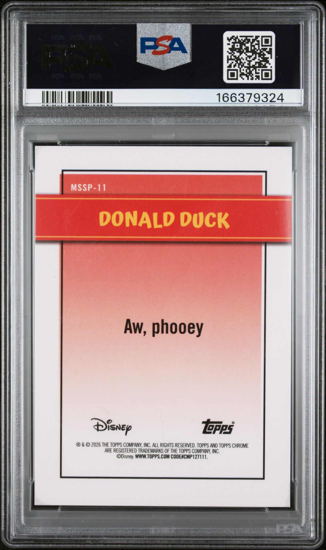 2026 Topps Disney Neon Mickey Shorts Short Prints Donald Duck #Mssp-11 Nm 7 back
