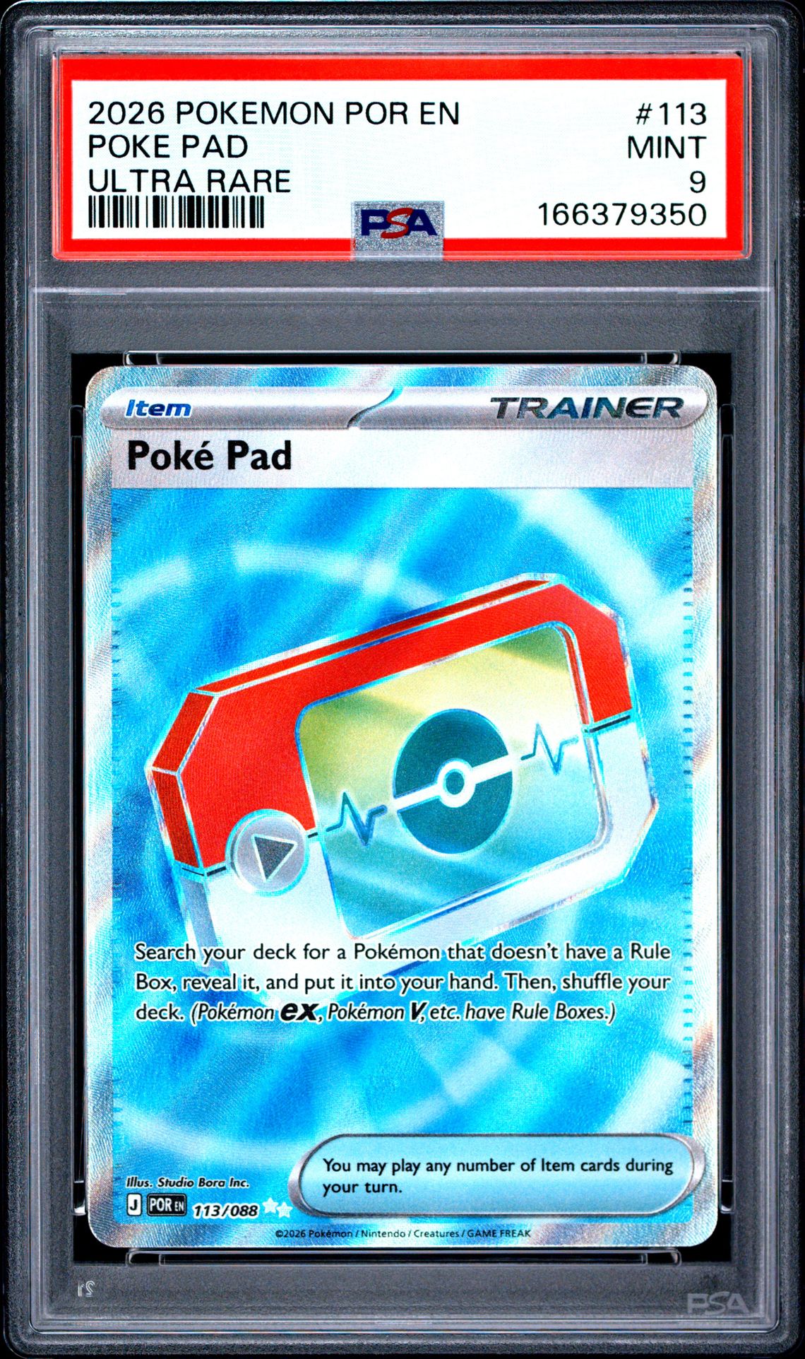 2026 Pokemon Por En-Perfect Order Poke Pad #113 (Ultra Rare) Mint 9 front