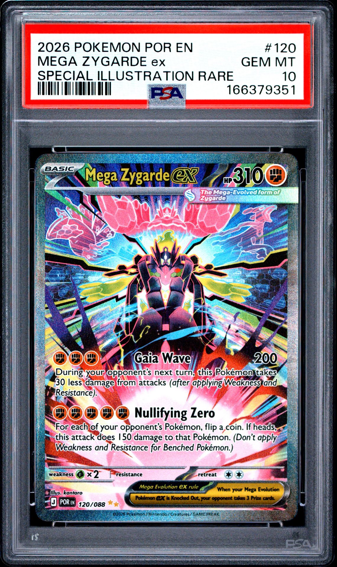 2026 Pokemon Por En-Perfect Order Mega Zygarde Ex #120 (Special Illustration Rare) Gem Mt 10 front
