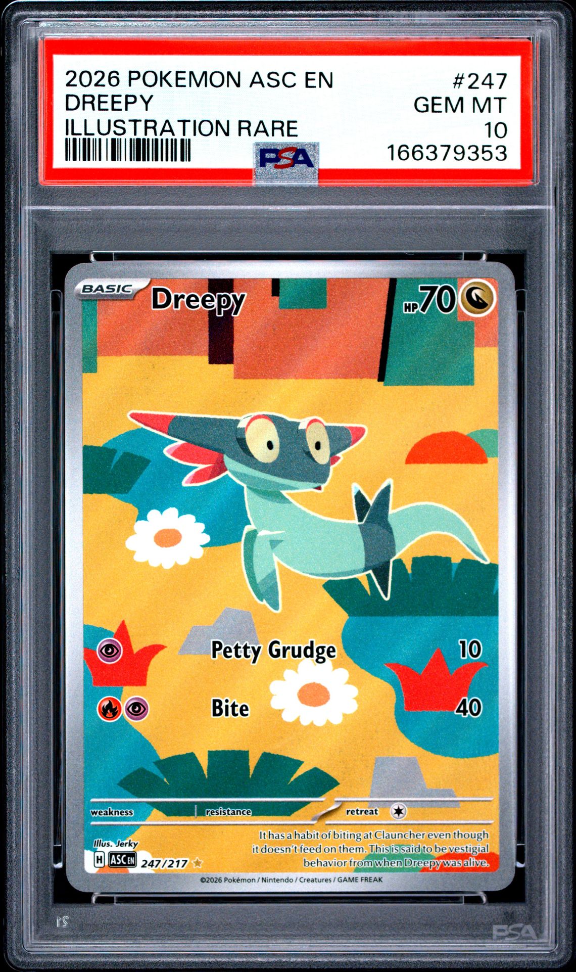 2026 POKEMON ASC EN-ASCENDED HEROES DREEPY ILLUSTRATION RARE 247 GEM MT 10 front