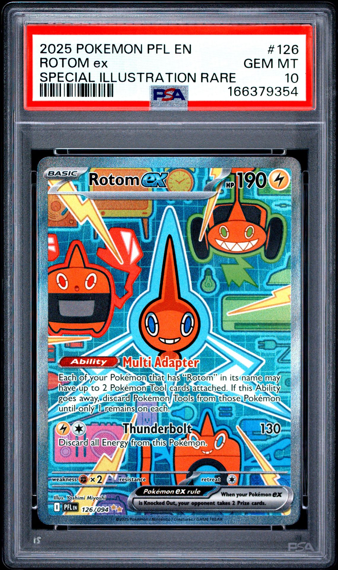 2025 Pokemon Pfl En-Phantasmal Flames Rotom Ex #126 (Special Illustration Rare) Gem Mt 10 front view - PSA graded GEM MT 10