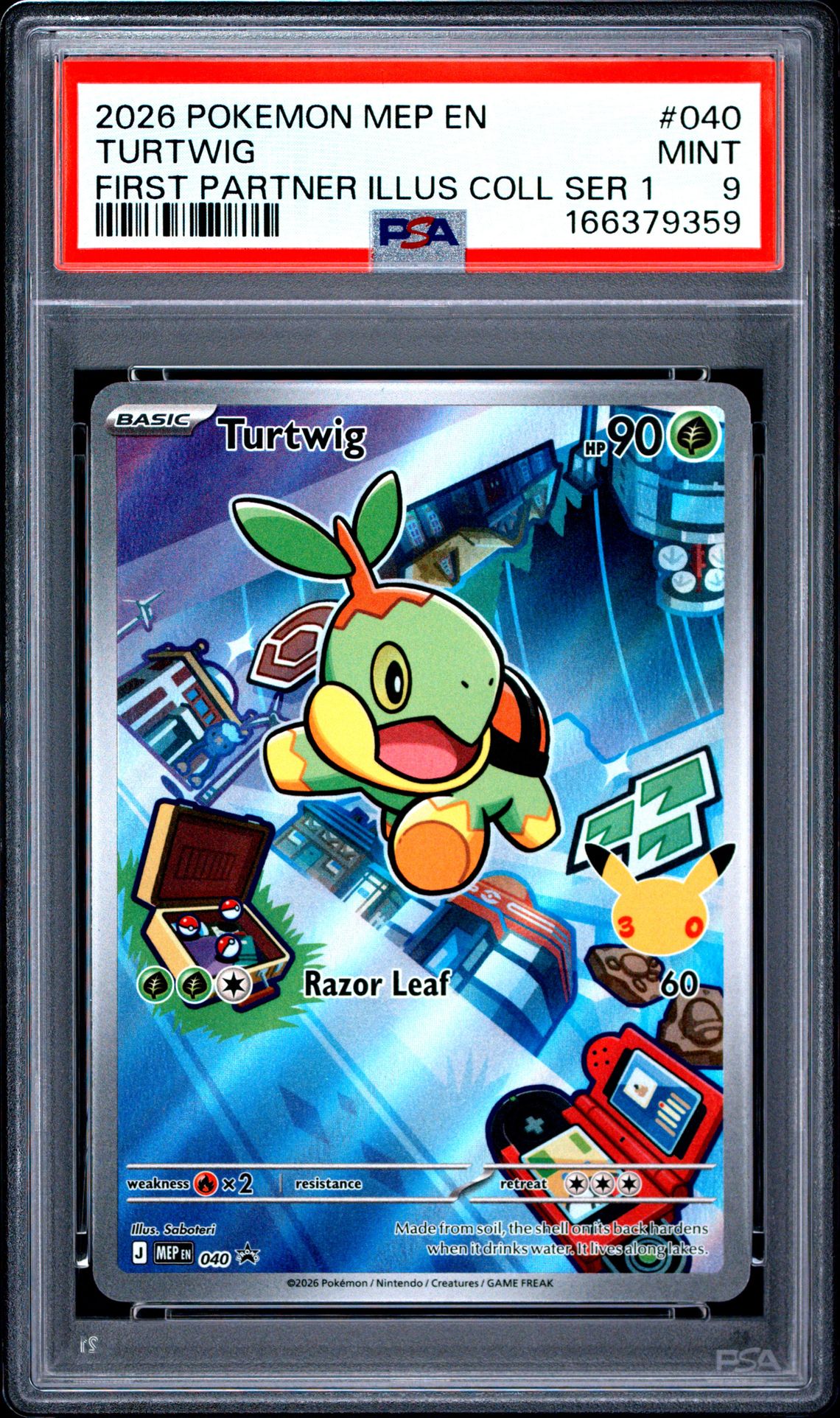 2026 Pokemon Mep En-Me Black Star Promo Turtwig #040 (First Partner Illus Coll Ser 1) Mint 9 front