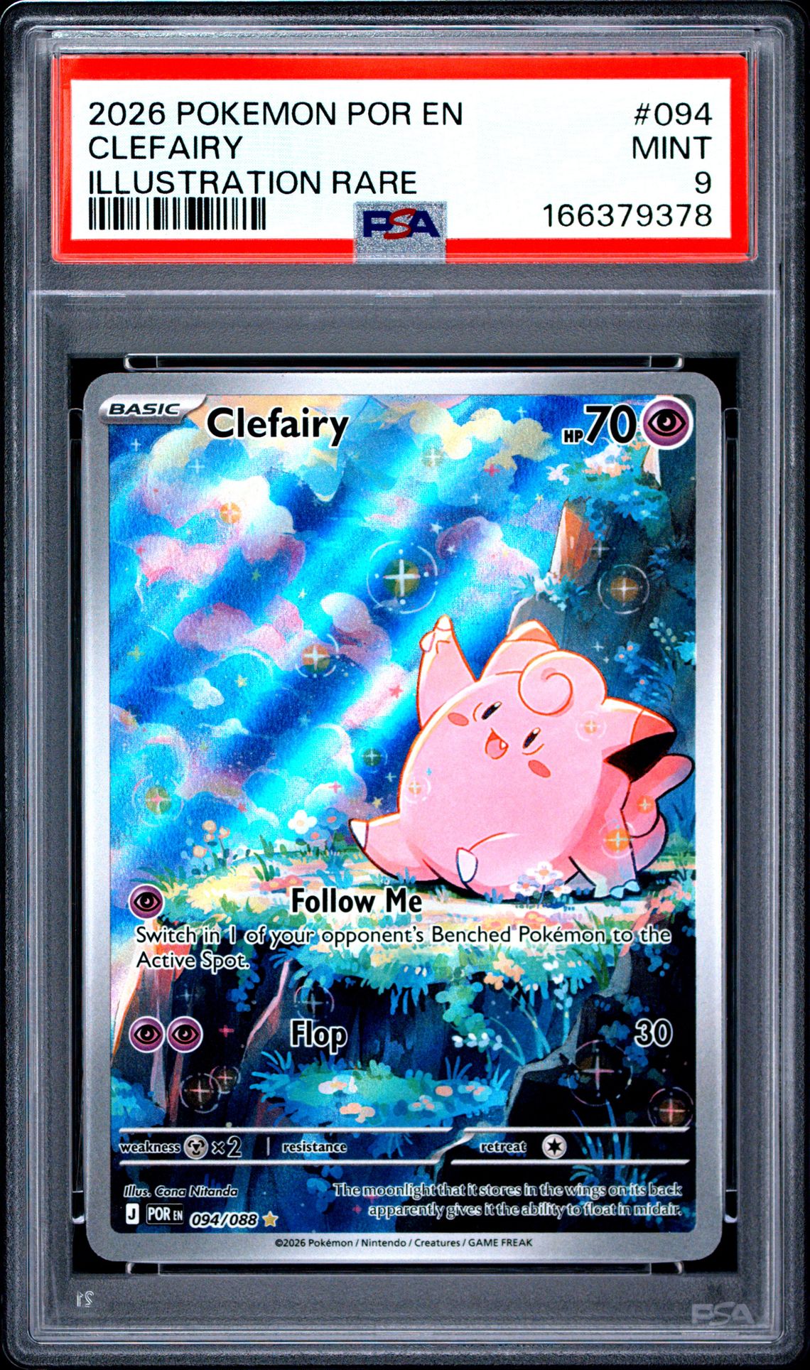 2026 Pokemon Por En-Perfect Order Clefairy #094 (Illustration Rare) Mint 9 front