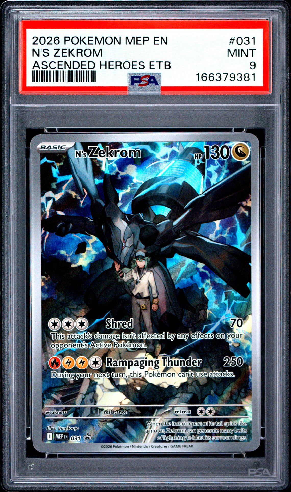 2026 Pokemon Mep En-Me Black Star Promo N's Zekrom #031 (Ascended Heroes Etb) Mint 9 front