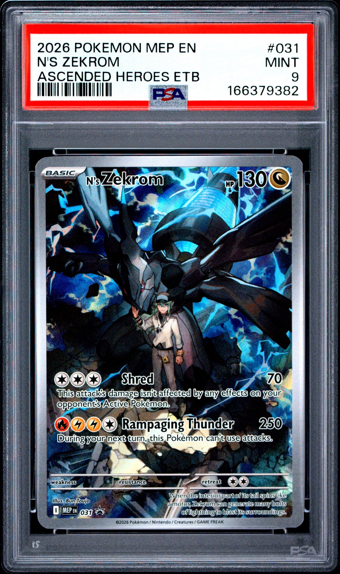 2026 Pokemon Mep En-Me Black Star Promo N's Zekrom #031 (Ascended Heroes Etb) Mint 9 front