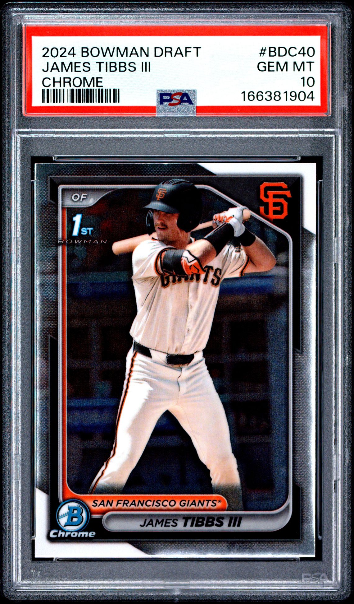 2024 Bowman Draft James Tibbs Iii #Bdc40 (Chrome) Gem Mt 10 front