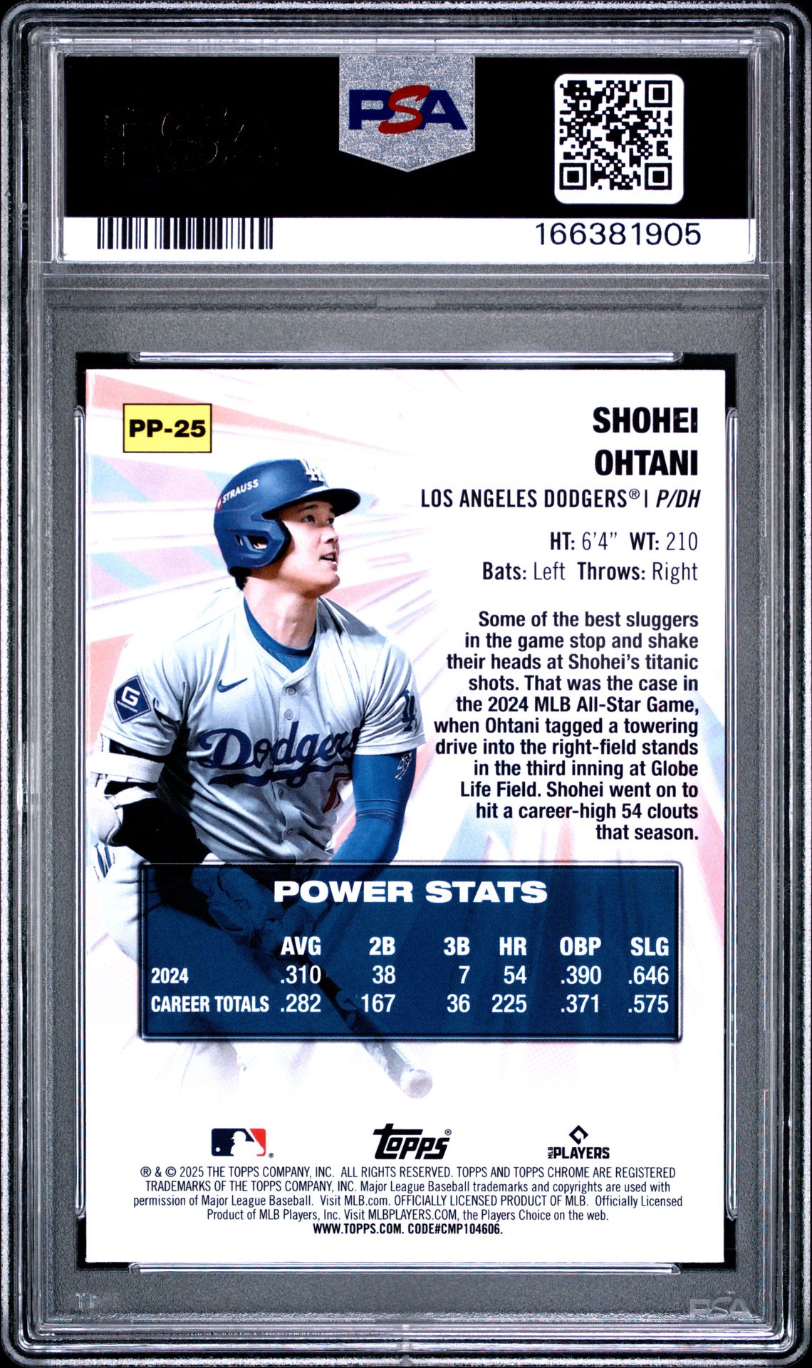 2025 Topps Chrome Power Players Shohei Ohtani #Pp25 Mint 9 back