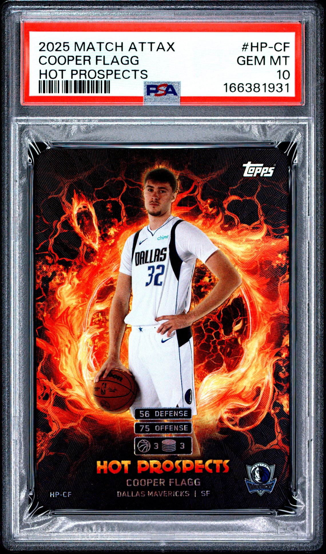 2025 Topps Match Attax Hot Prospects Cooper Flagg #Hp-Cf Gem Mt 10 front