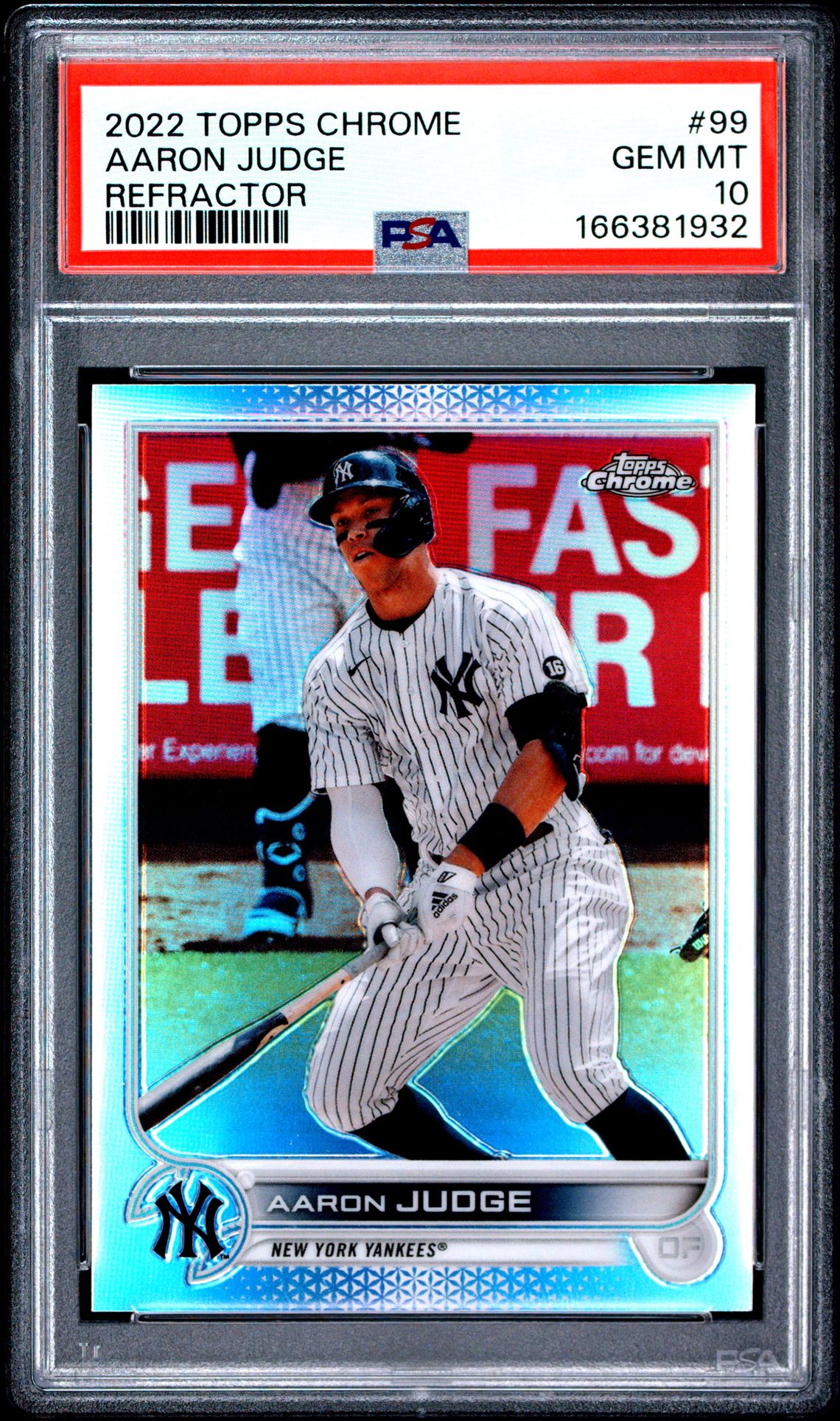 2022 Topps Chrome Aaron Judge #99 (Refractor) Gem Mt 10 front
