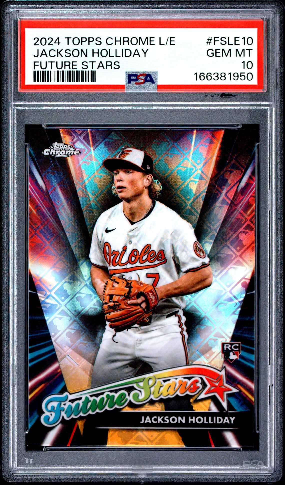 2024 Topps Chrome Logofractor Edition Future Stars Jackson Holliday #Fsle10 Gem Mt 10 front