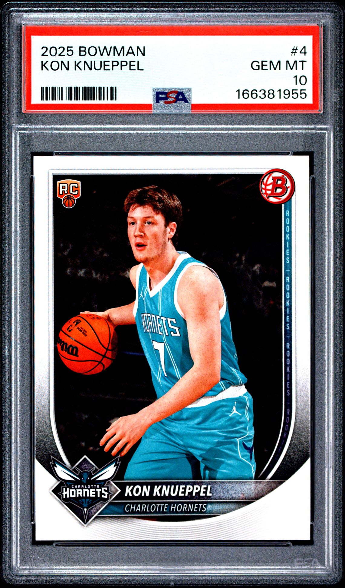 2025 Bowman Kon Knueppel #4 Gem Mt 10 front