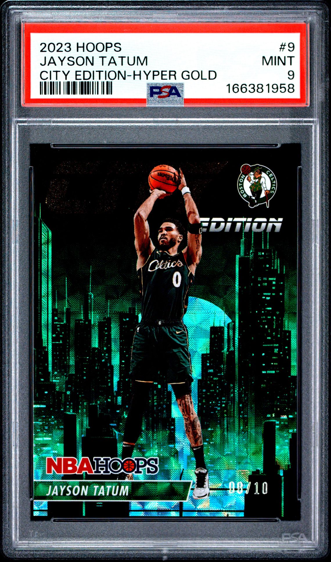 2023 Panini Nba Hoops City Edition Jayson Tatum #9 (City Edition-Hyper Gold) Mint 9 front