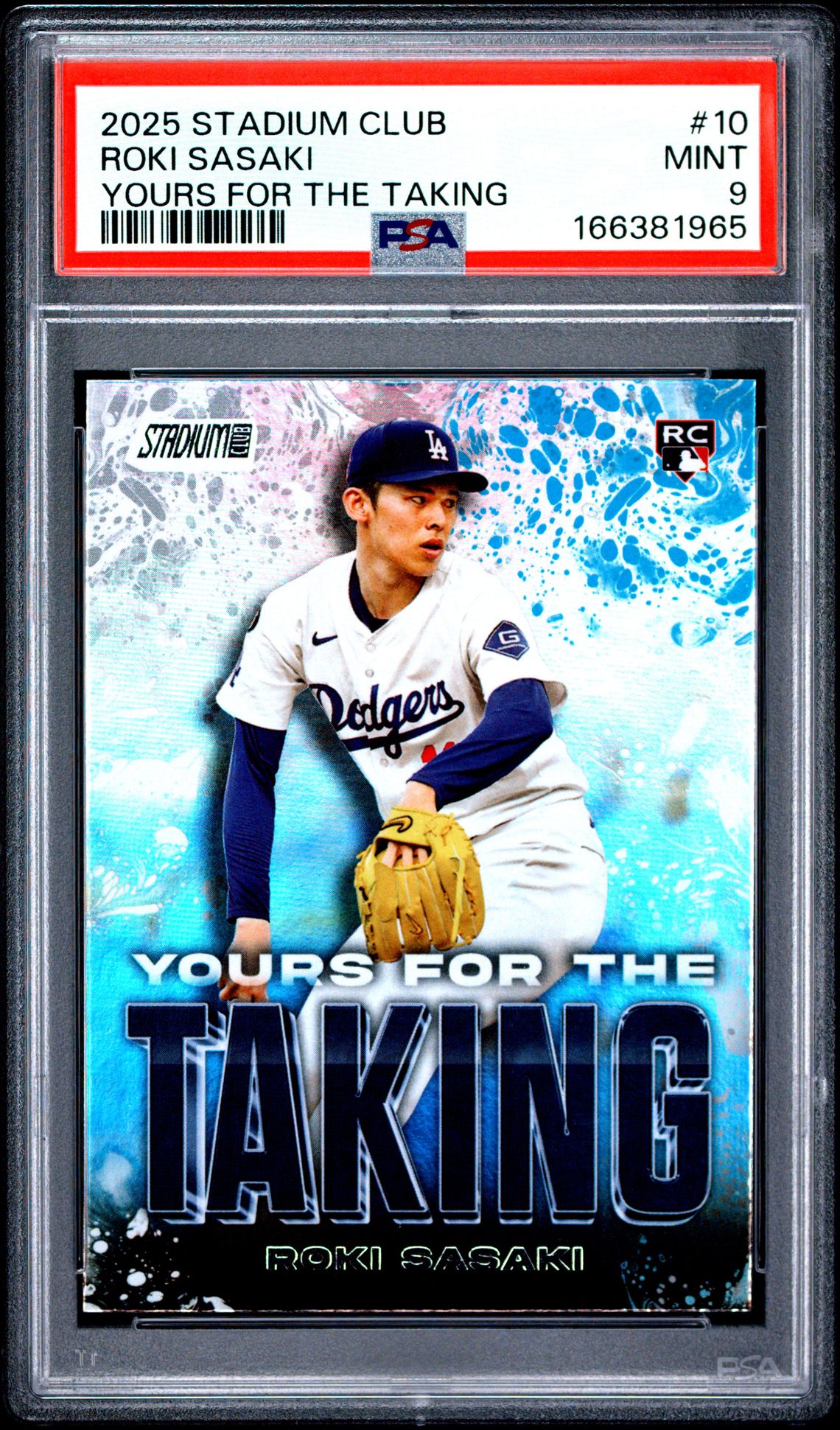 2025 Topps Stadium Club Yours For The Taking Roki Sasaki #10 Mint 9 front