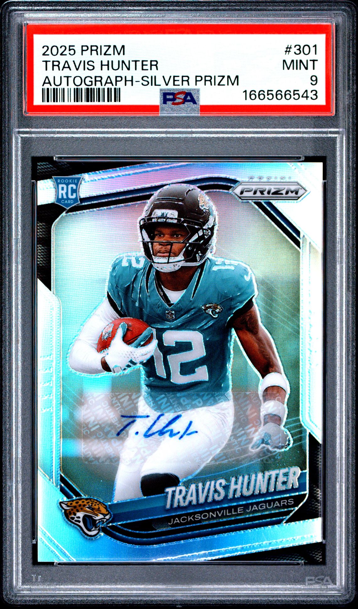 2025 Panini Prizm Travis Hunter #301 (Autograph-Silver Prizm) Mint 9 front
