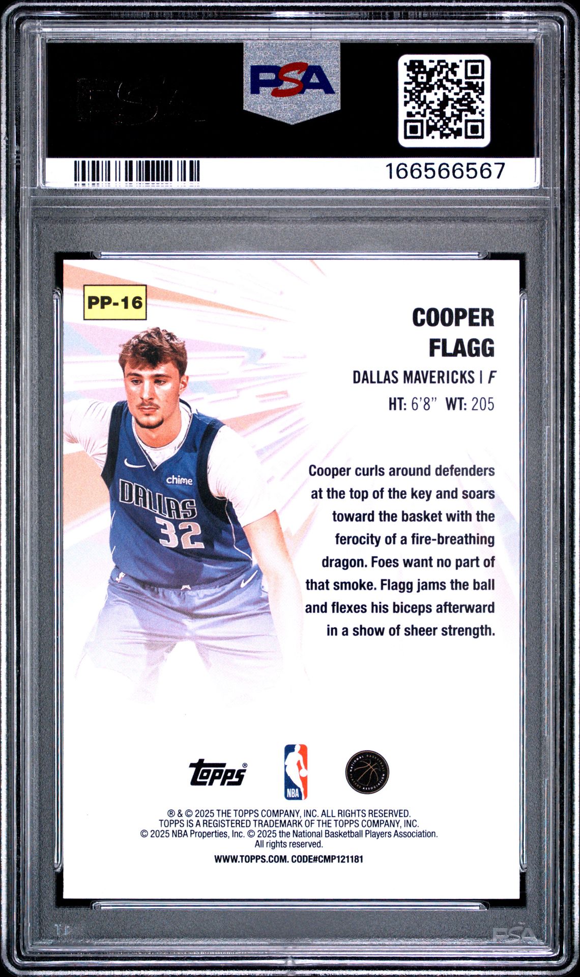 2025 Topps Power Players Cooper Flagg #Pp-16 Mint 9 back