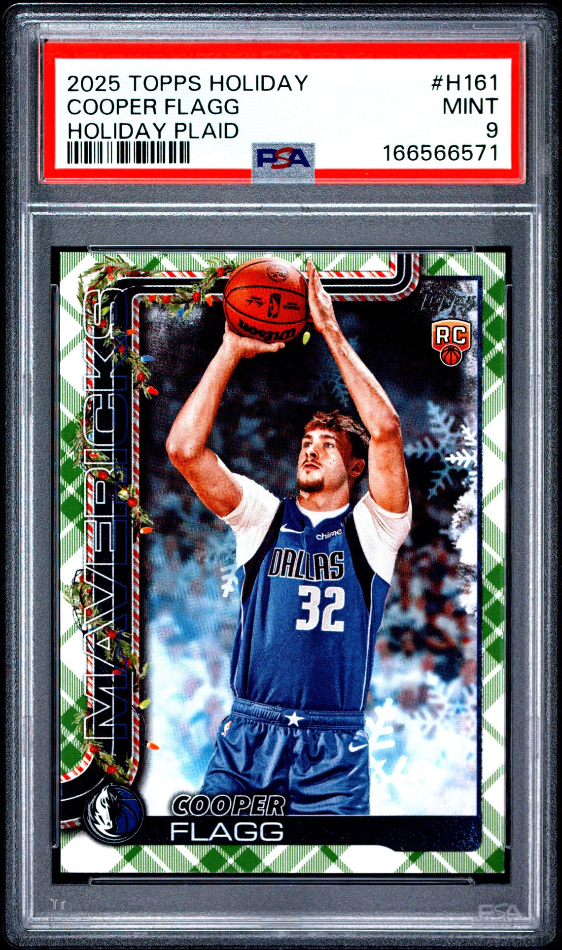 2025 Topps Holiday Cooper Flagg #H161 (Holiday Plaid) Mint 9 front