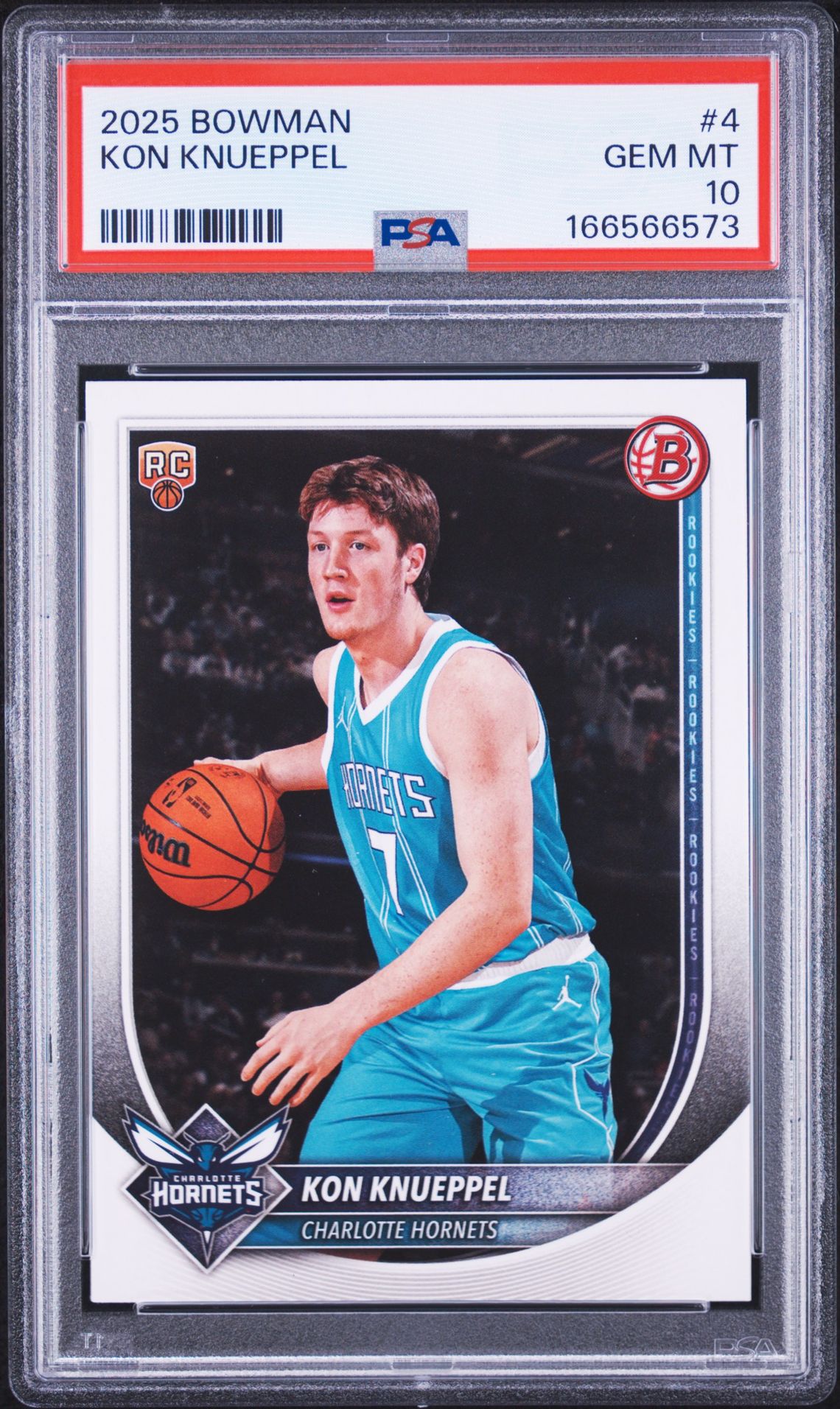2025 Bowman Kon Knueppel #4 Gem Mt 10 front view - PSA graded GEM MT 10