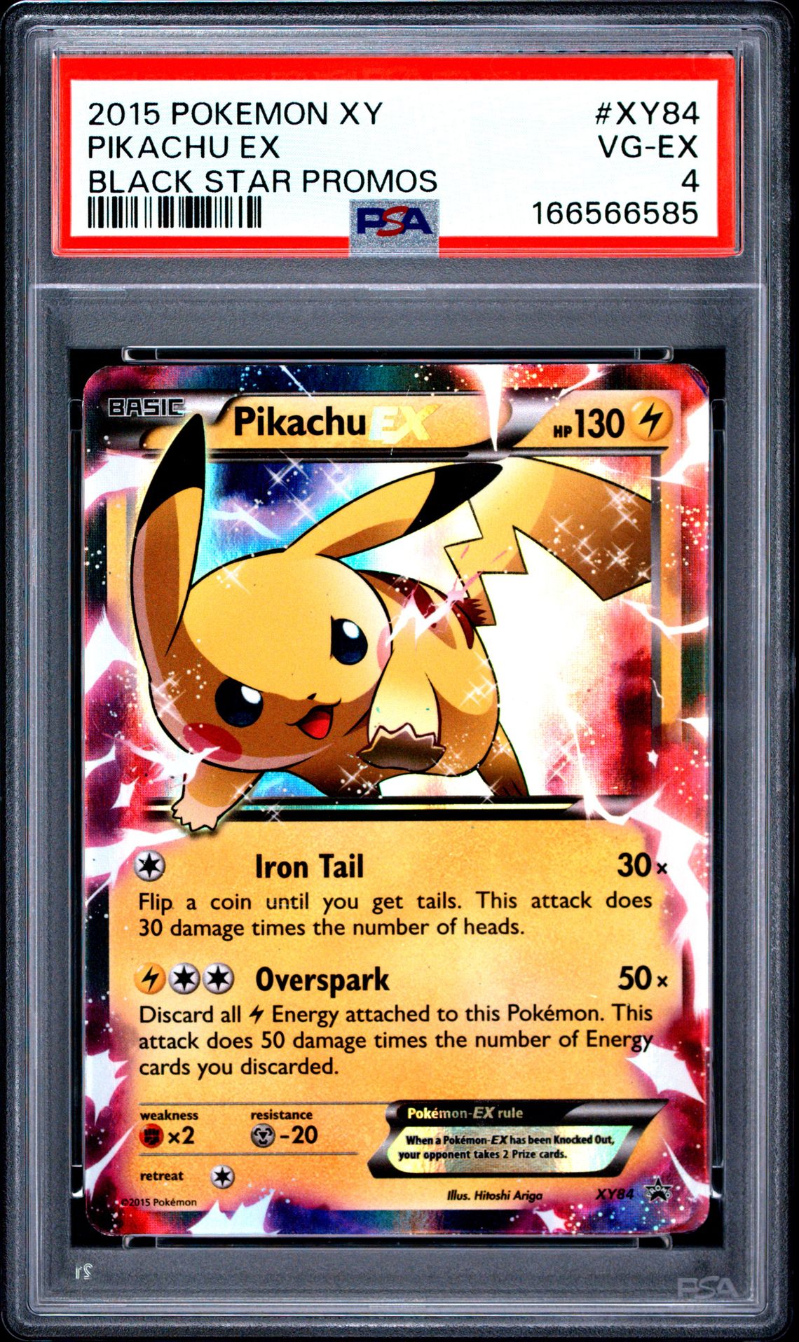 2015 Pokemon Xy Black Star Promos Pikachu Ex #Xy84 (Black Star Promos) Vg-Ex 4 front