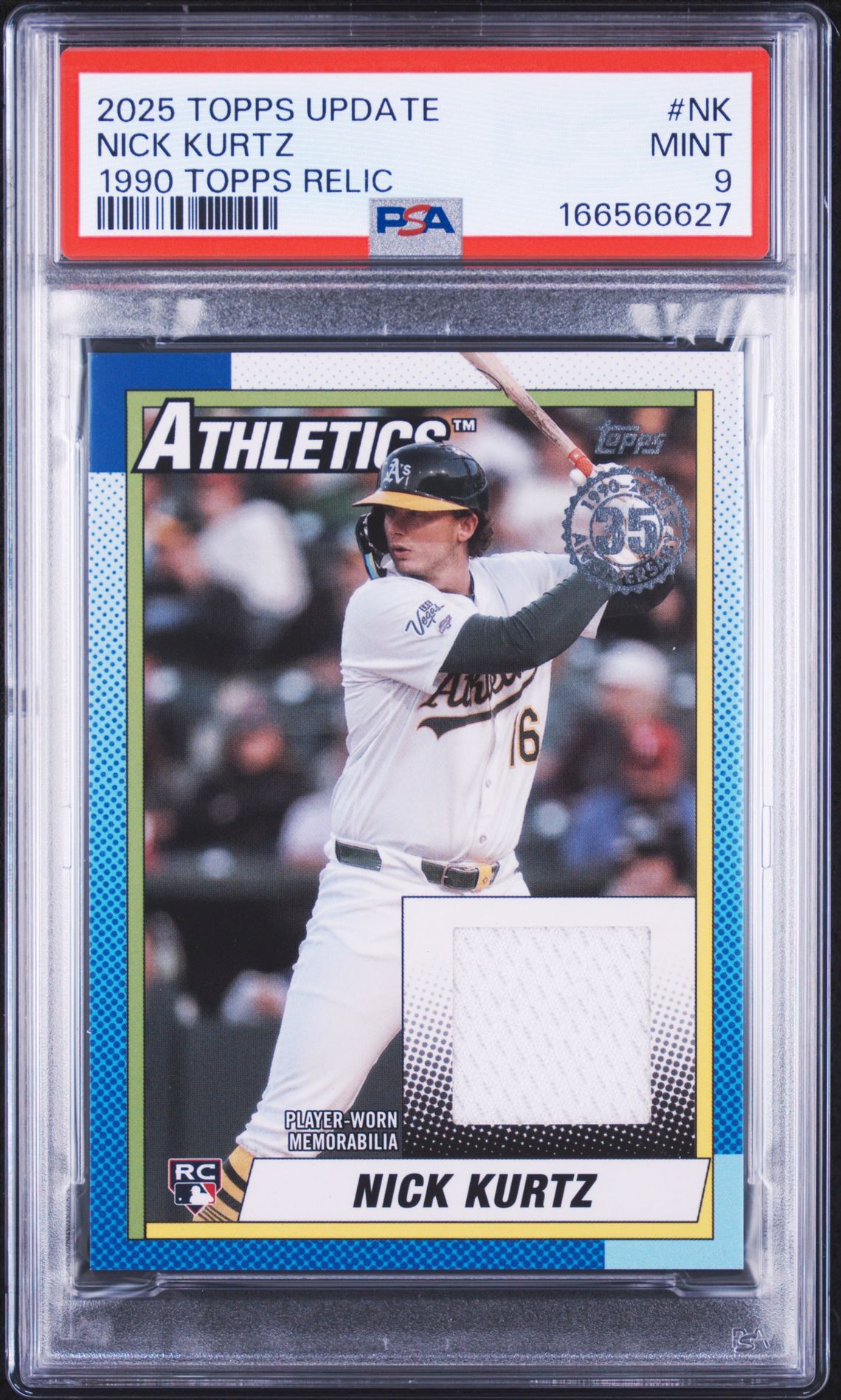 2025 Topps Update 1990 Topps Baseball Relics Nick Kurtz #Nk Mint 9 front