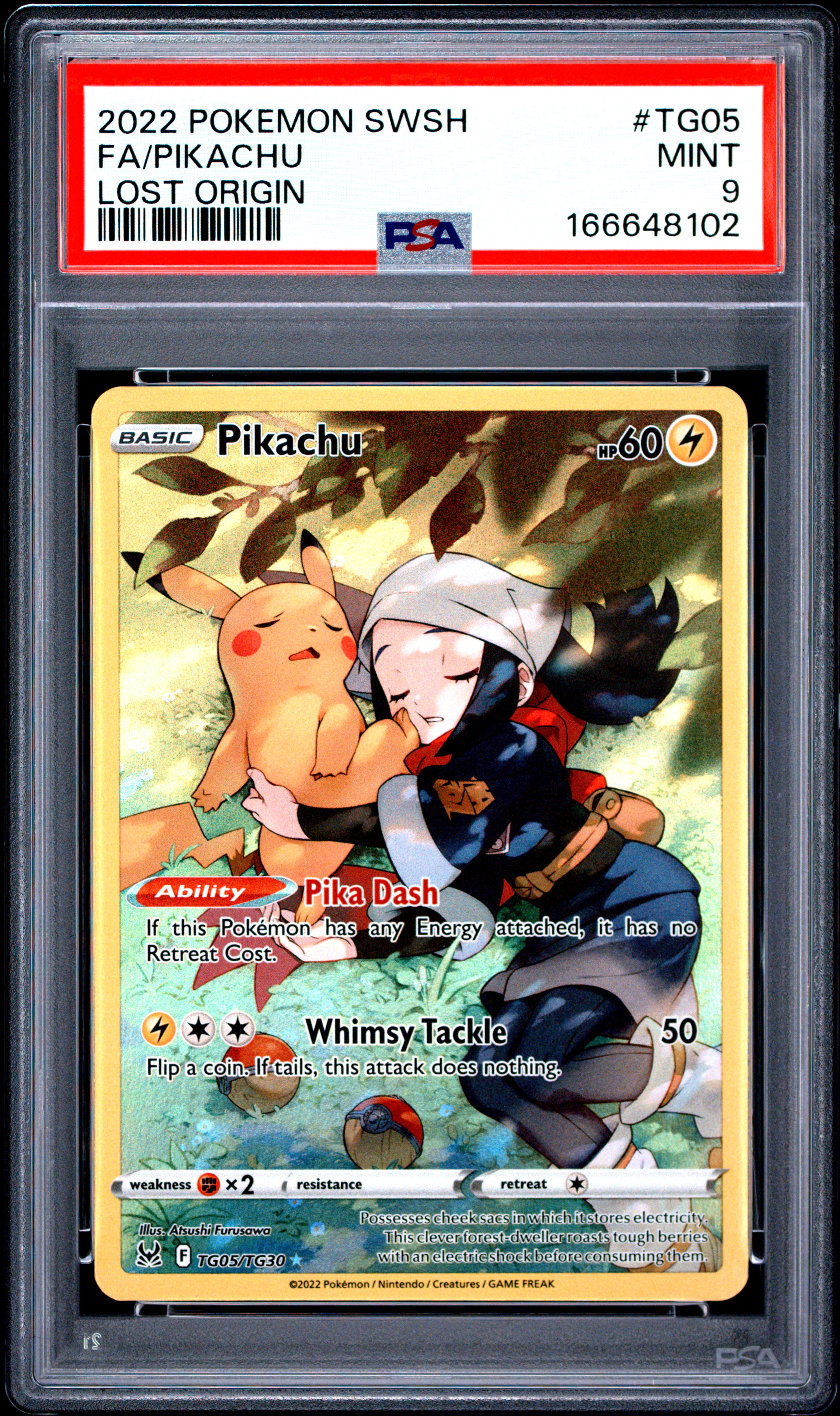 2022 #TG05 Full Art/Pikachu PSA 9 Sword & Shield Lost Origin