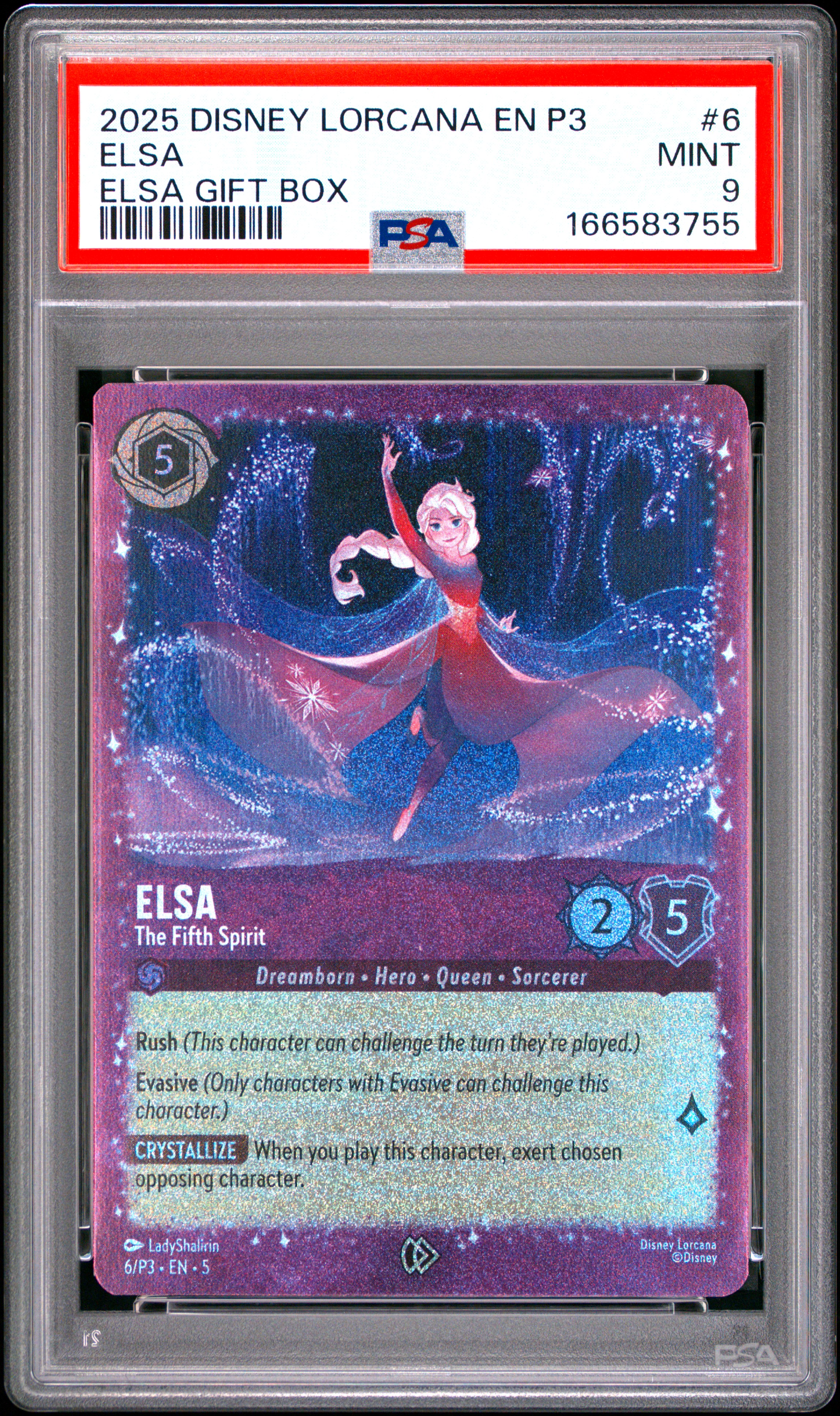 2025 #6 Elsa - the Fifth Spirit PSA 9 Disney Lorcana EN P3-Promo