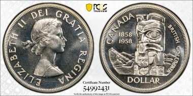 1958 S$1 British Columbia PL64