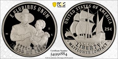 2026-S 25C Mayflower Compact Ag PR70DCAM