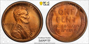 1909-S 1C Lincoln MS67+ RD